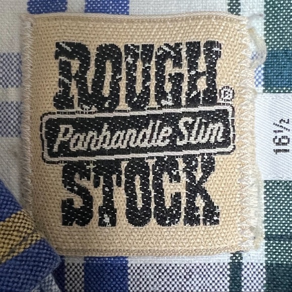Panhandle Slim Rough Stock Western Button Down Shirt Large 16.5 Long Sleeves - Picture 7 of 13